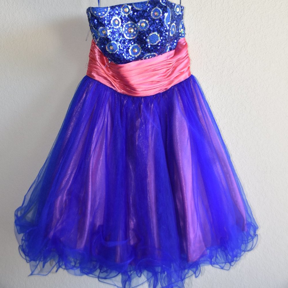 Blue and Pink Formal Dress